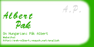 albert pak business card